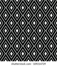 Abstract geometric seamless pattern. Black and white style pattern with triangle and lines.