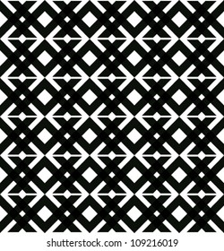 Abstract geometric seamless pattern. Black and white style pattern with rhombus and line.
