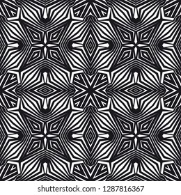 Abstract geometric seamless pattern black and white