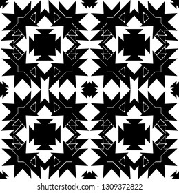 Abstract geometric seamless pattern. Black and white style pattern