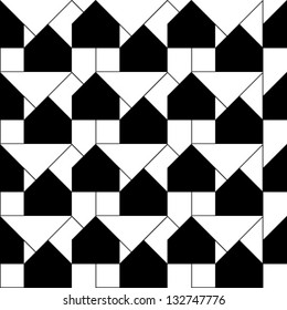Abstract geometric seamless pattern. Black and white style.