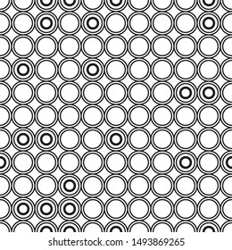 Abstract geometric seamless pattern. Black and white style pattern with circle.
