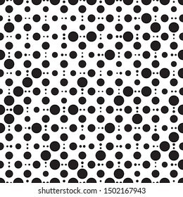 Abstract geometric seamless pattern. Black and white style pattern with circle.
