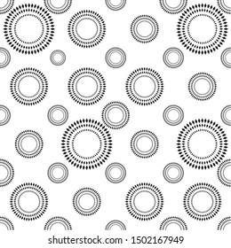 Abstract geometric seamless pattern. Black and white style pattern with circle.