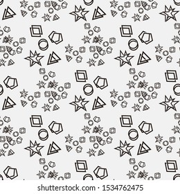 Abstract geometric seamless pattern. Black and white style pattern.Simple vector monochrome geometric background.  