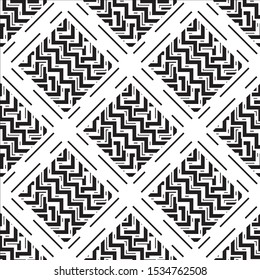 Abstract geometric seamless pattern. Black and white style pattern.Simple vector monochrome geometric background.  