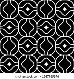 Abstract geometric seamless pattern. Black and white. Modern stylish texture. Vector background.