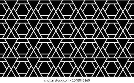 Abstract geometric seamless pattern. Black and white. Modern stylish texture. Vector background.