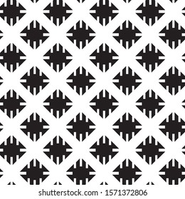 abstract geometric seamless pattern black and white background. Vector illustration