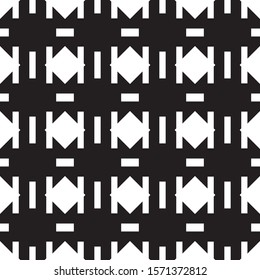 abstract geometric seamless pattern black and white background. Vector illustration