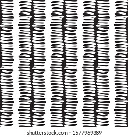 abstract geometric seamless pattern black doodle line white background. Vector illustration