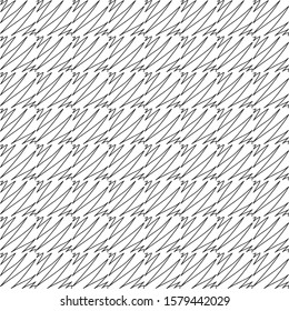abstract geometric seamless pattern black doodle line white background. Vector illustration