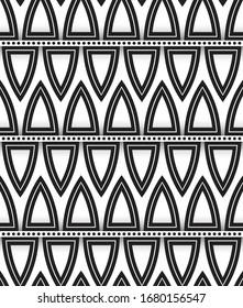 Abstract geometric seamless pattern. Black and white style pattern.