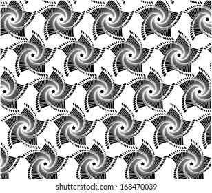 Abstract geometric seamless pattern.  Black and white pattern with line. set 1