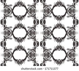 Abstract geometric seamless pattern. Black and white style pattern.