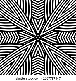Abstract geometric seamless pattern.  Black and white vector background. black mandala.