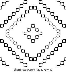 Abstract geometric seamless pattern.  Black and white vector background. black mandala.