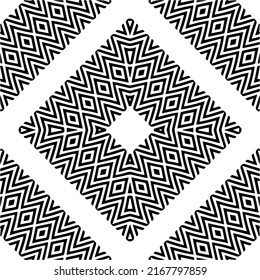 Abstract geometric seamless pattern.  Black and white vector background. black mandala.