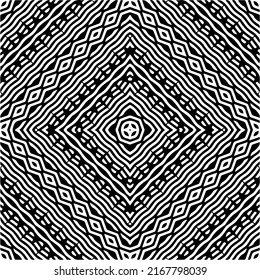 Abstract geometric seamless pattern.  Black and white vector background. black mandala.