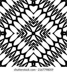Abstract geometric seamless pattern.  Black and white vector background. black mandala.