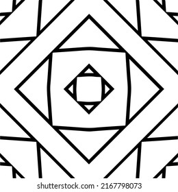Abstract geometric seamless pattern.  Black and white vector background. black mandala.