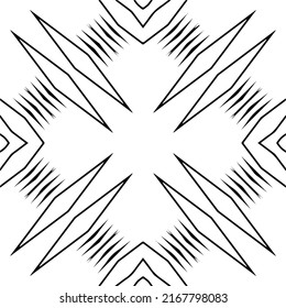 Abstract geometric seamless pattern.  Black and white vector background. black mandala.