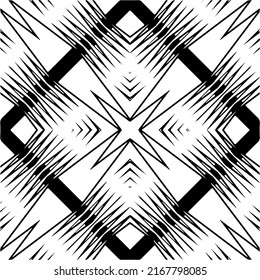 Abstract geometric seamless pattern.  Black and white vector background. black mandala.
