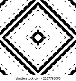 Resumen del patrón geométrico sin costuras.  Fondo vectorial blanco y negro. mandala negra.
