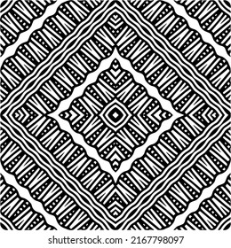 Abstract geometric seamless pattern.  Black and white vector background. black mandala.