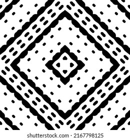 Abstract geometric seamless pattern.  Black and white vector background. black mandala.