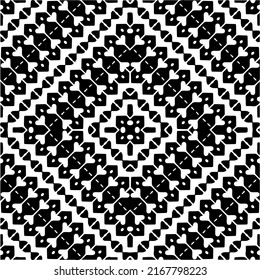 Abstract geometric seamless pattern.  Black and white vector background. black mandala.