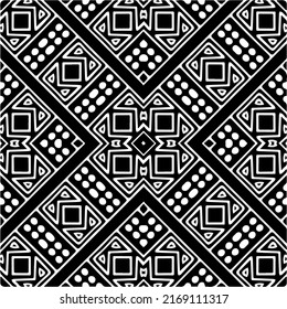Abstract geometric seamless pattern.  Black and white vector background. black mandala.