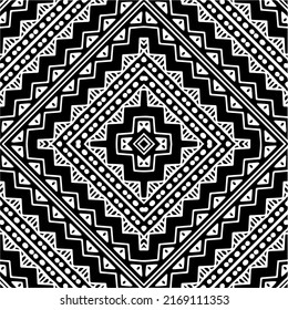 Resumen del patrón geométrico sin costuras.  Fondo vectorial blanco y negro. mandala negra.