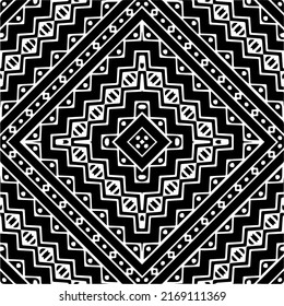 Abstract geometric seamless pattern.  Black and white vector background. black mandala.