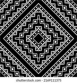 Resumen del patrón geométrico sin costuras.  Fondo vectorial blanco y negro. mandala negra.