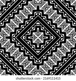 Resumen del patrón geométrico sin costuras.  Fondo vectorial blanco y negro. mandala negra.