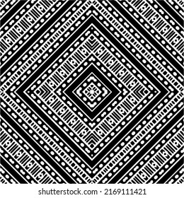 Abstract geometric seamless pattern.  Black and white vector background. black mandala.