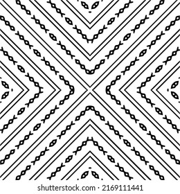 Abstract geometric seamless pattern.  Black and white vector background. black mandala.
