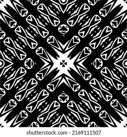 Resumen del patrón geométrico sin costuras.  Fondo vectorial blanco y negro. mandala negra.
