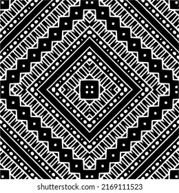 Abstract geometric seamless pattern.  Black and white vector background. black mandala.