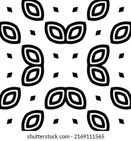 Abstract geometric seamless pattern.  Black and white vector background. black mandala.