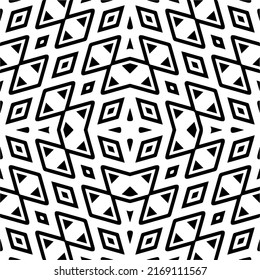 Abstract geometric seamless pattern.  Black and white vector background. black mandala.