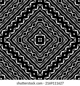 Abstract geometric seamless pattern.  Black and white vector background. black mandala.