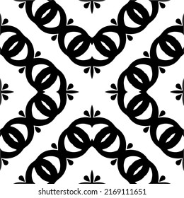 Resumen del patrón geométrico sin costuras.  Fondo vectorial blanco y negro. mandala negra.