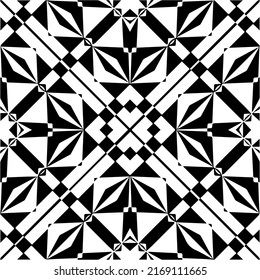 Abstract geometric seamless pattern.  Black and white vector background. black mandala.
