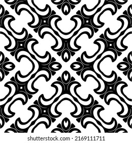 Abstract geometric seamless pattern.  Black and white vector background. black mandala.