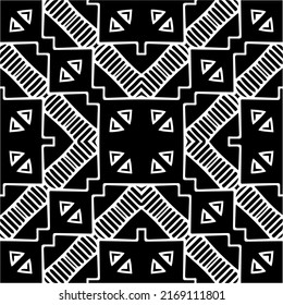 Abstract geometric seamless pattern.  Black and white vector background. black mandala.
