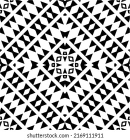 Resumen del patrón geométrico sin costuras.  Fondo vectorial blanco y negro. mandala negra.
