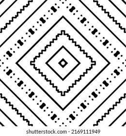 Resumen del patrón geométrico sin costuras.  Fondo vectorial blanco y negro. mandala negra.
