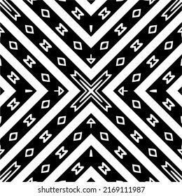 Abstract geometric seamless pattern.  Black and white vector background. black mandala.
